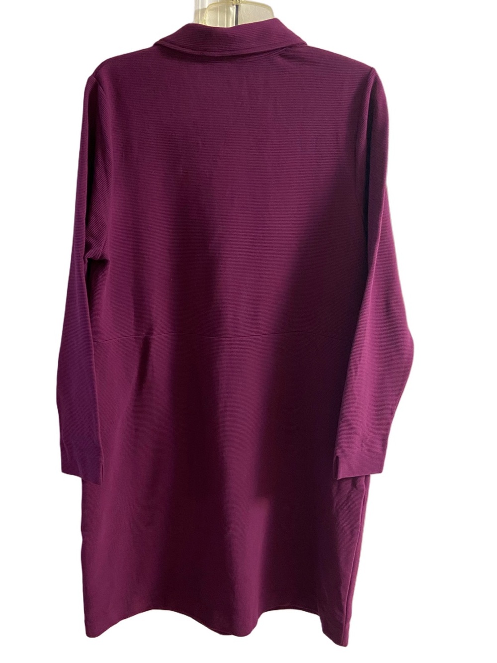 Boden Cam Zip Up Ottoman Dress Purple Ribbed Pockets Long Sleeves Sz 16-18 NWT - Picture 3 of 8